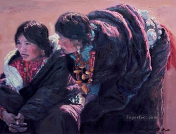 tibetano Painting - Mujer tibetab Chen Yifei Tíbet